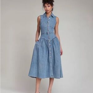 7 For All Mankind Sleeveless Light Wash Denim Dress